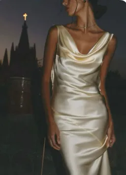 Mirror Palais Plunging Back Cowl Dress in butter XS for rent on The Volte - image 3
