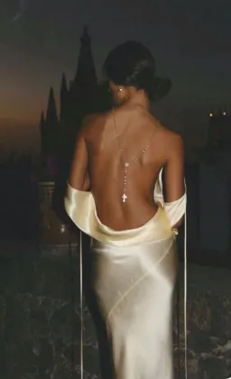 Mirror Palais Plunging Back Cowl Dress in butter XS for rent on The Volte - image 4