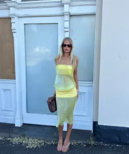 Mode Mischief Melt Panel Dress Yellow size S for rent on The Volte - image 2