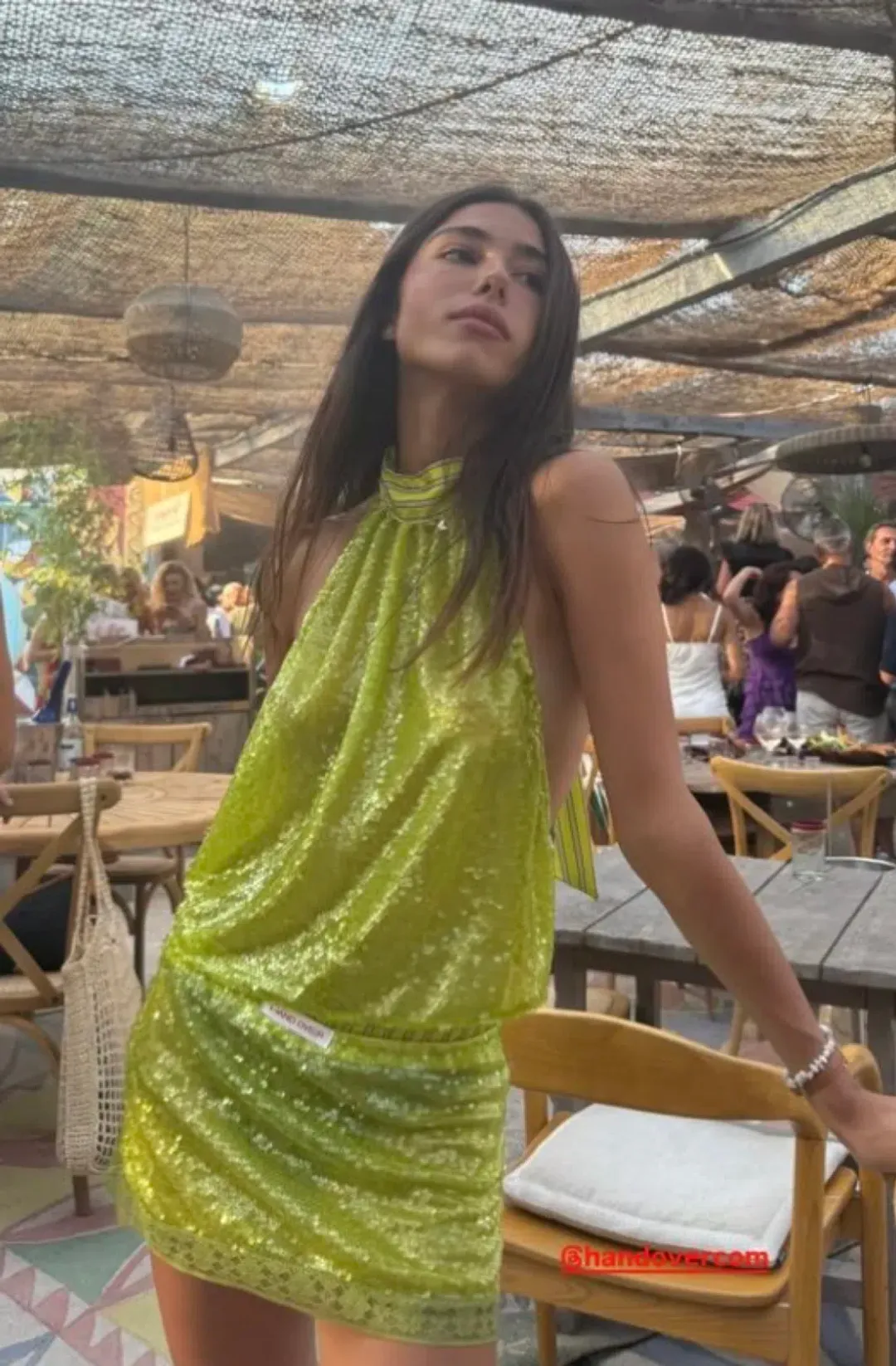 HAND OVER Cristobal Skirt in Green (with white lace) XS for rent on The Volte - main image