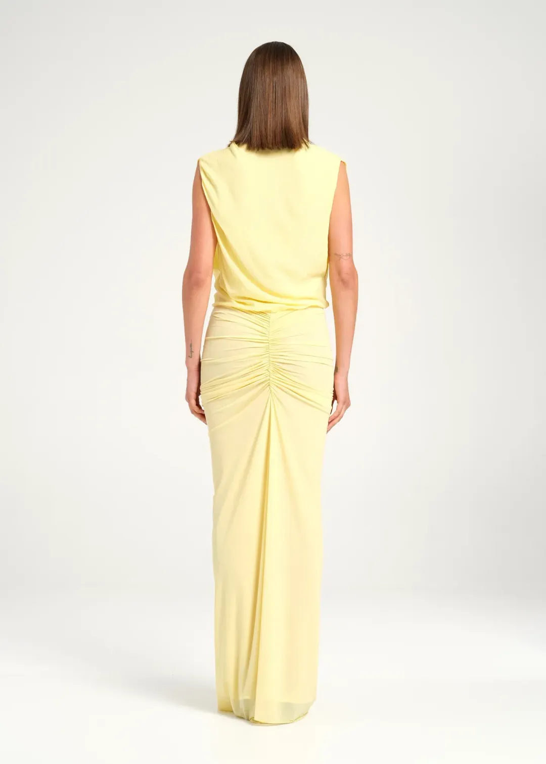 BENNI Willow Maxi Dress Gown In Butter | Size AU 10 for rent on The Volte - main image