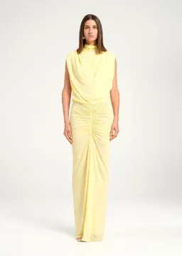 BENNI Willow Maxi Dress Gown In Butter | Size AU 10 for rent on The Volte - image 5