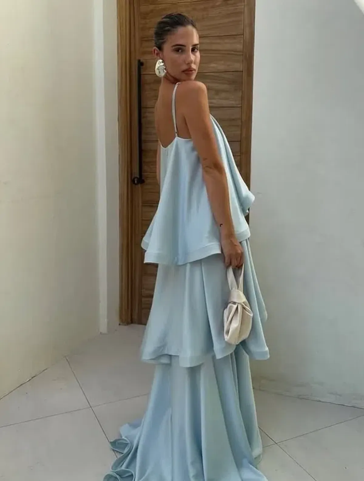 Elliatt Tilly Tiered Maxi Dress in Blue 6 for rent on The Volte - main image