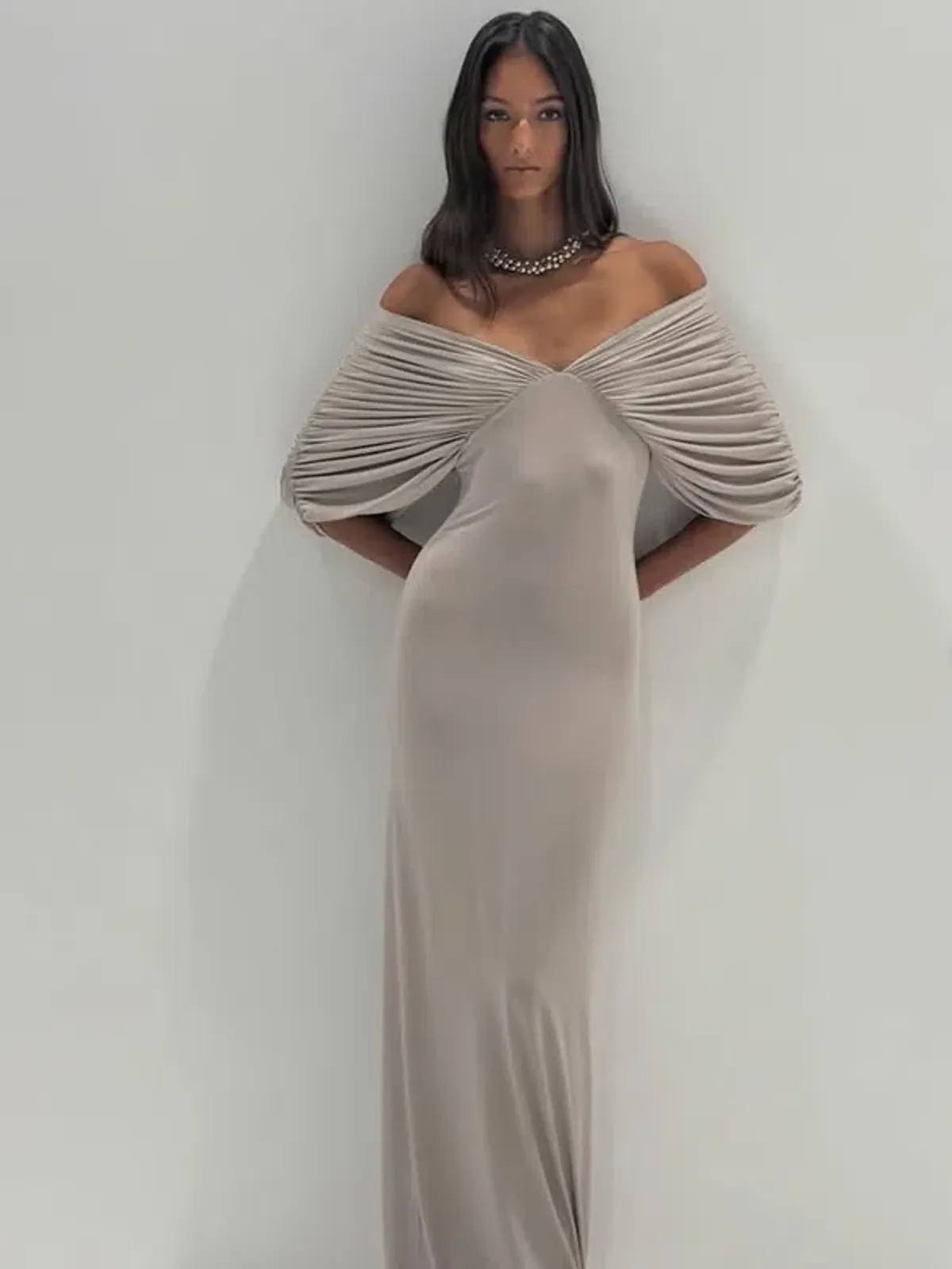 Ance Gria Neve Dress - Grey 8 for rent on The Volte - main image