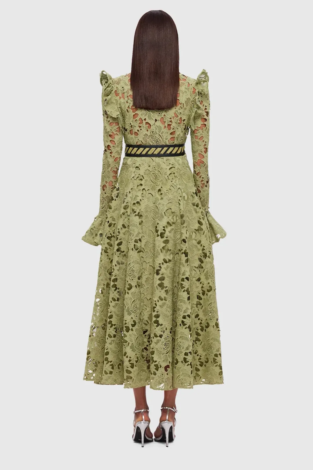 Leo Lin Aliya Lace Midi Dress for rent on The Volte - main image