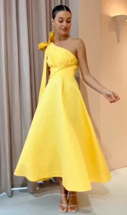 Rachel Gilbert Emiliano Gown in ‘Lemondrop’ size 0/6-8 for rent on The Volte - image 1
