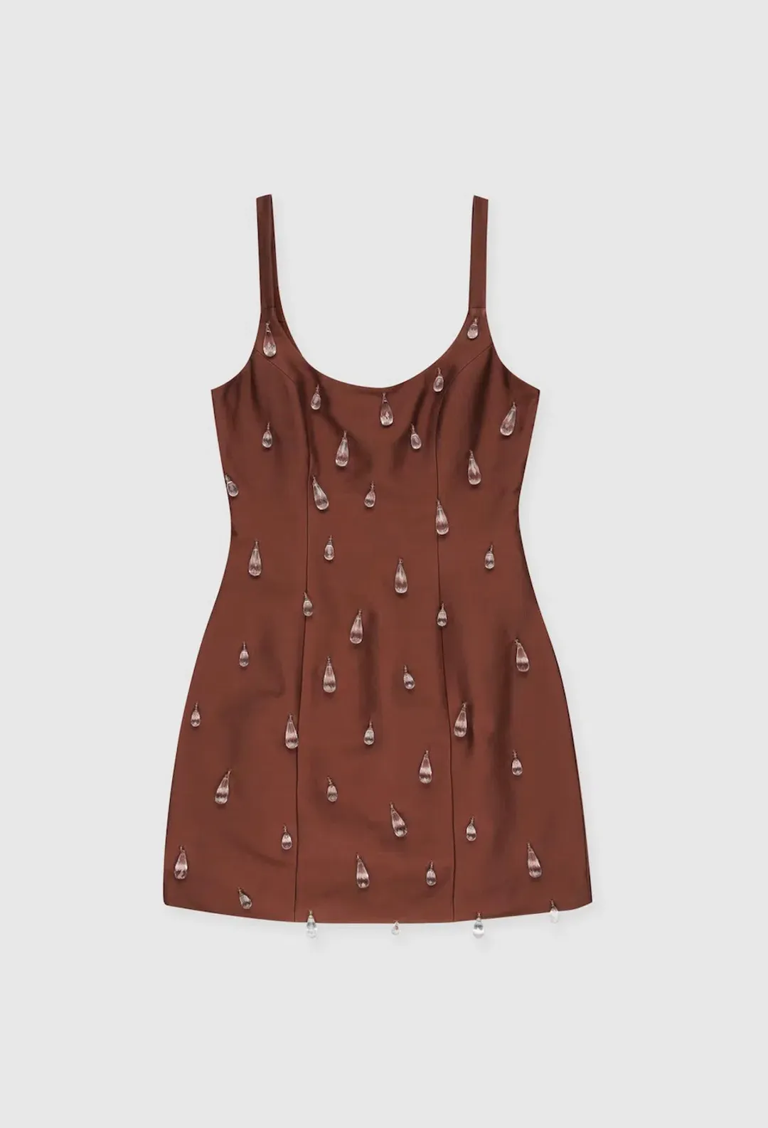 The Wolf Gang Luvia Beaded Mini Dress - Chocolate for rent on The Volte - main image