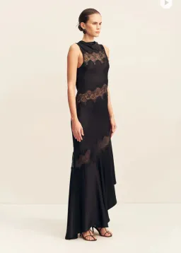 Shona Joy Simona Asymmetrical Panelled Maxi Dress - Black size 6 for rent on The Volte - image 2