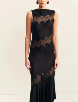 Shona Joy Simona Asymmetrical Panelled Maxi Dress - Black size 6 for rent on The Volte - image 3