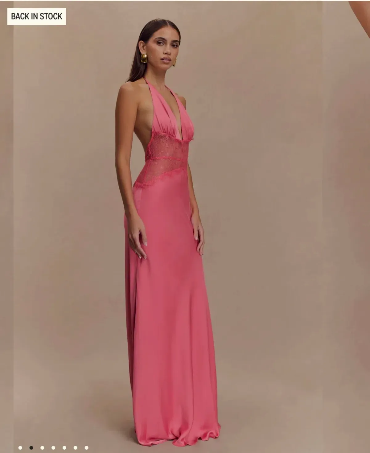 Meshki Dinah Lace And Satin Maxi Dress - Blush Rose for rent on The Volte - main image