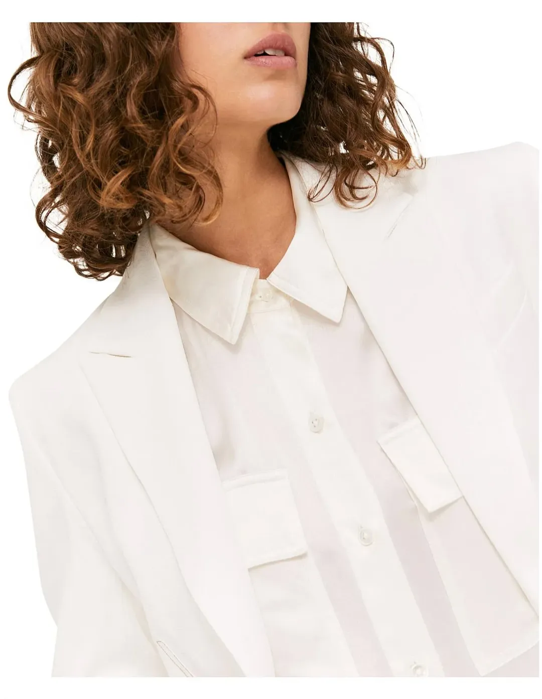 Saba Dharma Stitch Detail Blazer Beige Size 14 for rent on The Volte - main image