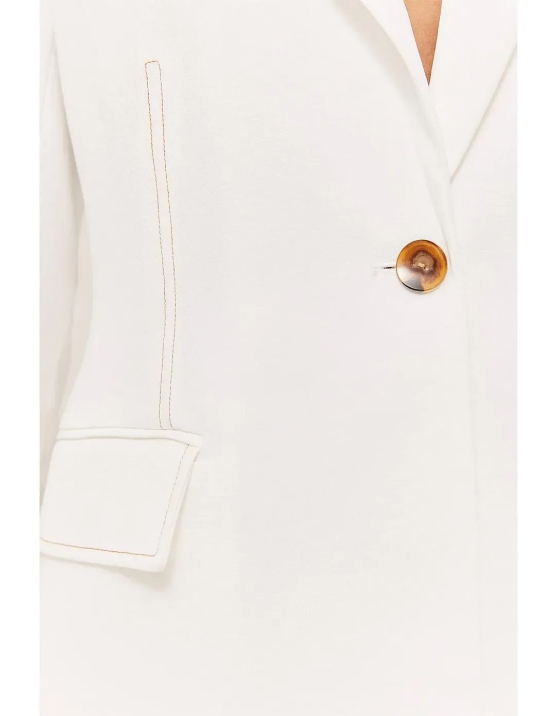 Saba Dharma Stitch Detail Blazer Beige Size 14 for rent on The Volte - main image