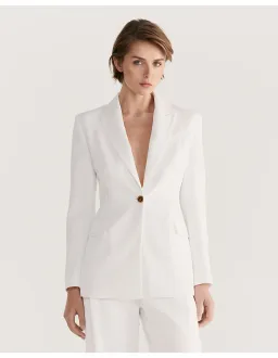 Saba Dharma Stitch Detail Blazer Beige Size 14 for rent on The Volte - image 1