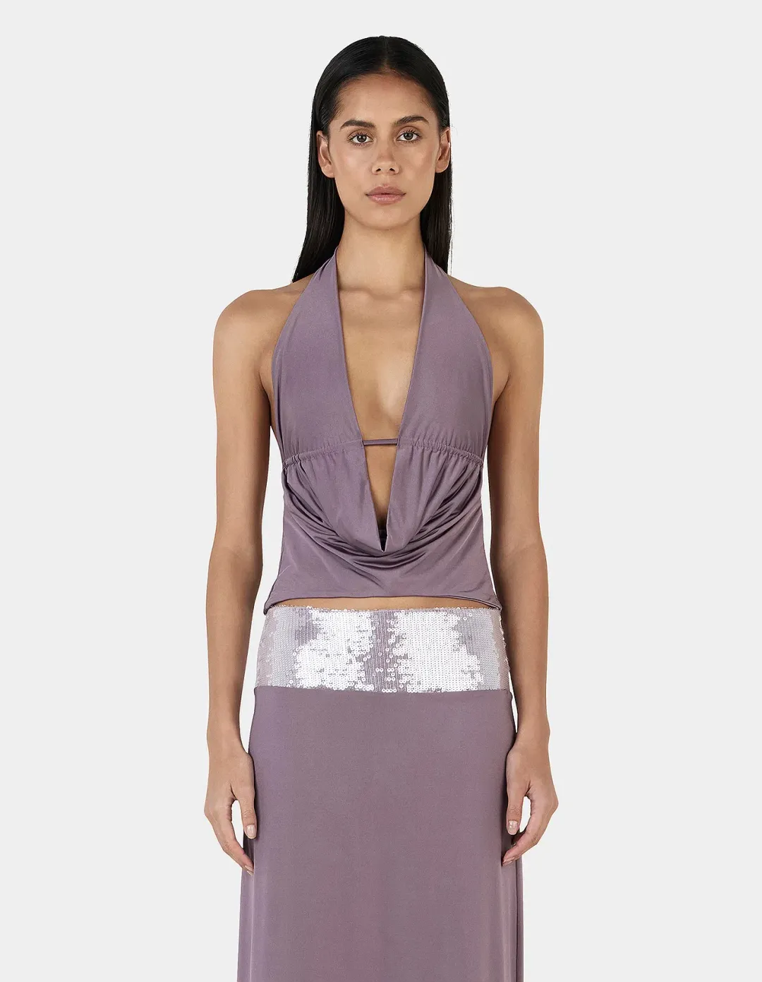 Ownley Aubergine Kyra Top & Francesca Skirt set  size S for rent on The Volte - main image