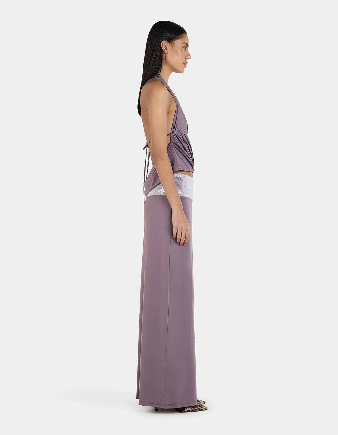 Ownley Aubergine Kyra Top & Francesca Skirt set  size S for rent on The Volte - main image