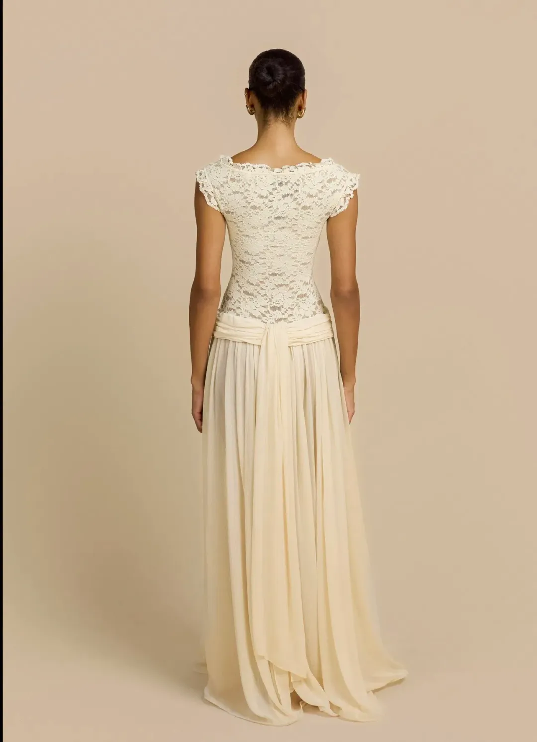 Arcina Ori ARABELLA DRESS BEIGE size Medium for rent on The Volte - main image