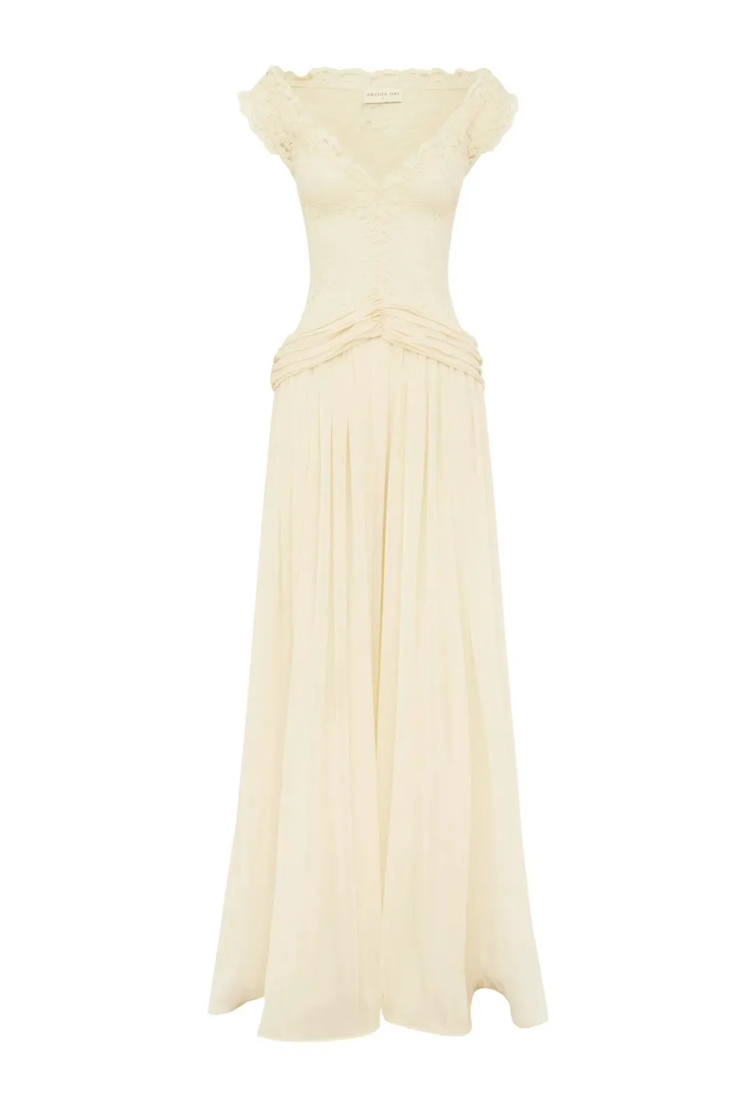 Arcina Ori ARABELLA DRESS BEIGE size Medium for rent on The Volte - main image