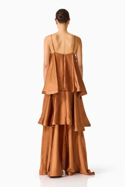 Elliatt Tilly Tiered Maxi Dress size M / 10 Toffee Brown  for rent on The Volte - image 4