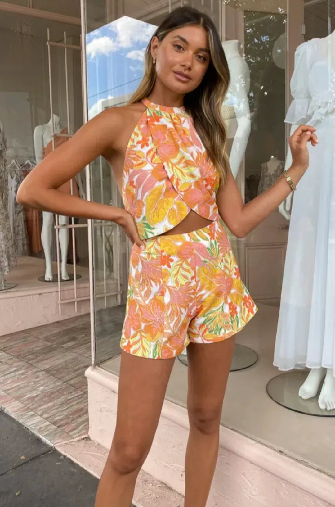 Issy Cruz Playsuit in Aloha for rent on The Volte - main image
