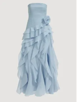 Aje Canyon Gown Dress Pastel Cloud Blue Size 6 for rent on The Volte - image 4