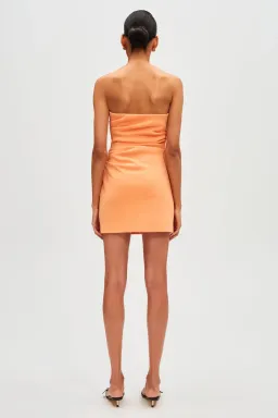 Misha Alston Crepe Mini Dress Tangerine Size L for rent on The Volte - image 2