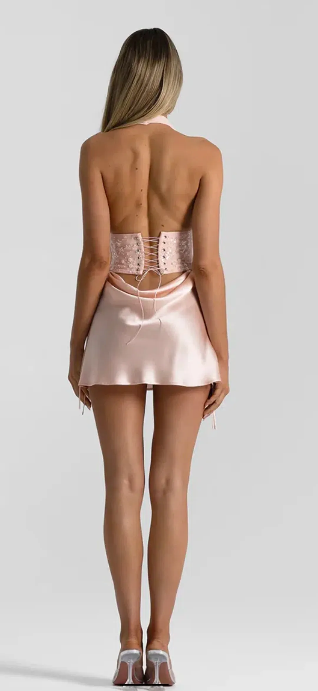 Natalie Rolt Bronte Top and Evelyn Mini Skirt Baby Pink Size S for rent on The Volte - main image