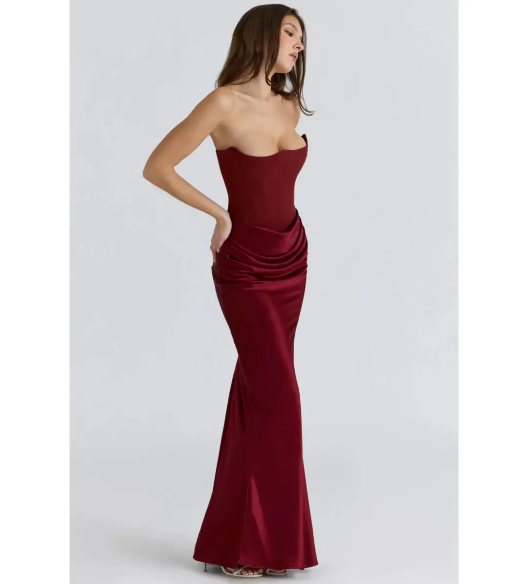 House of CB Persephone Dress in Wine Size M/AU10 for rent on The Volte - main image