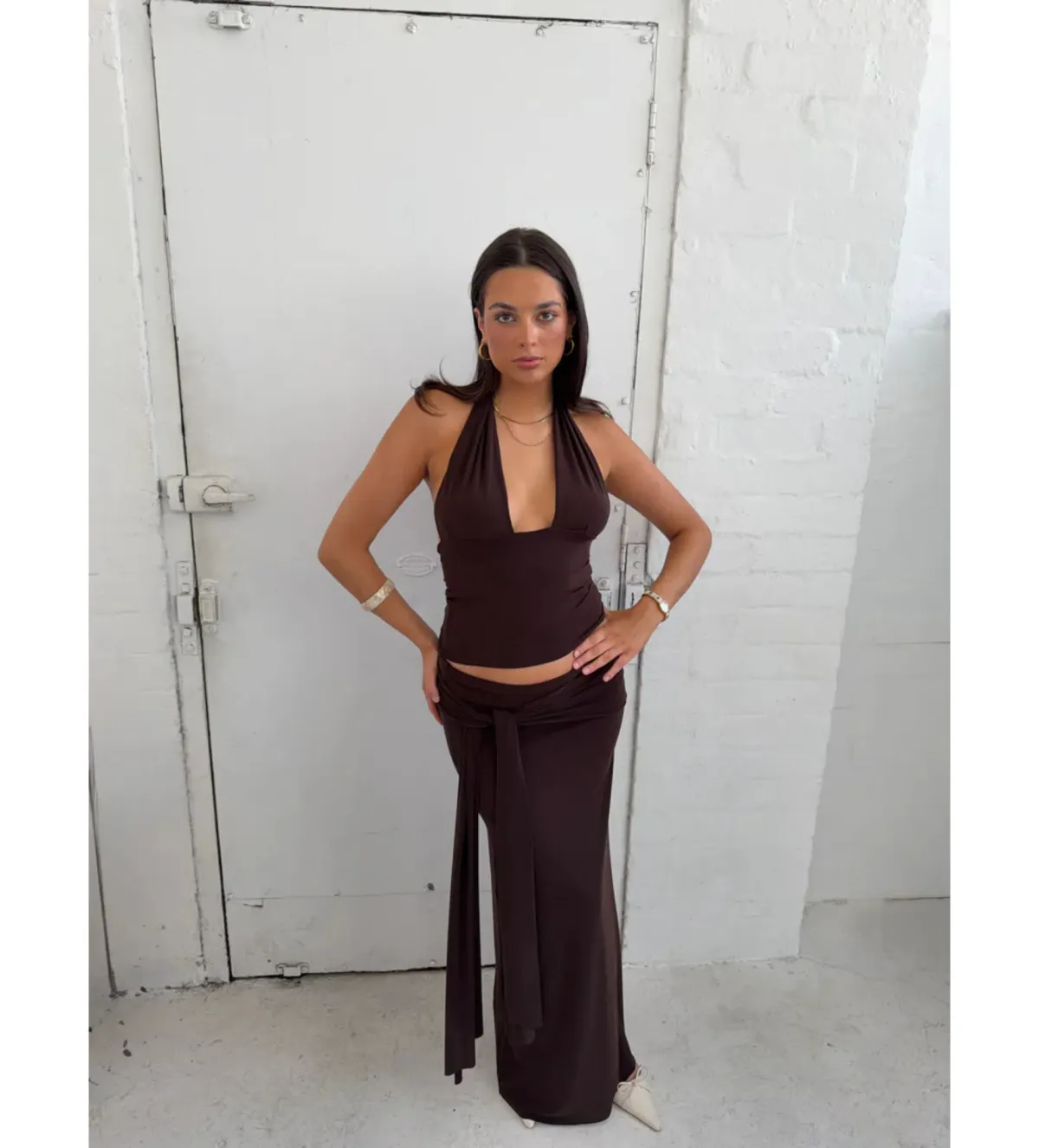 LaMarie Sofia Set in Brown Size XS/S for rent on The Volte - main image