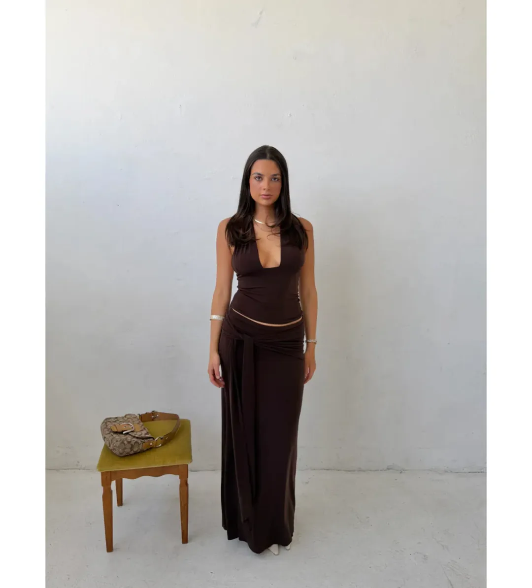 LaMarie Sofia Set in Brown Size XS/S for rent on The Volte - main image