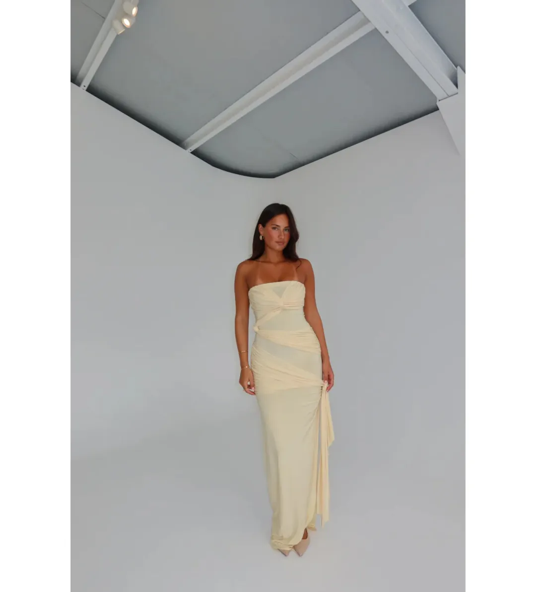 Natalie Rolt Miranda Gown in Yellow Size 1/AU8 for rent on The Volte - main image
