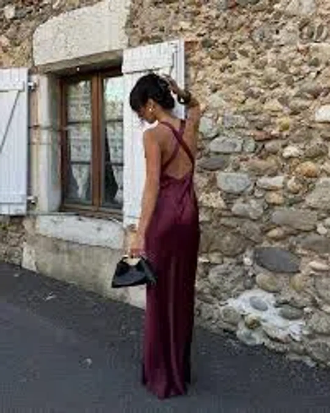 Shona Joy Elia Plunge Cross Back Maxi Dress for rent on The Volte - main image