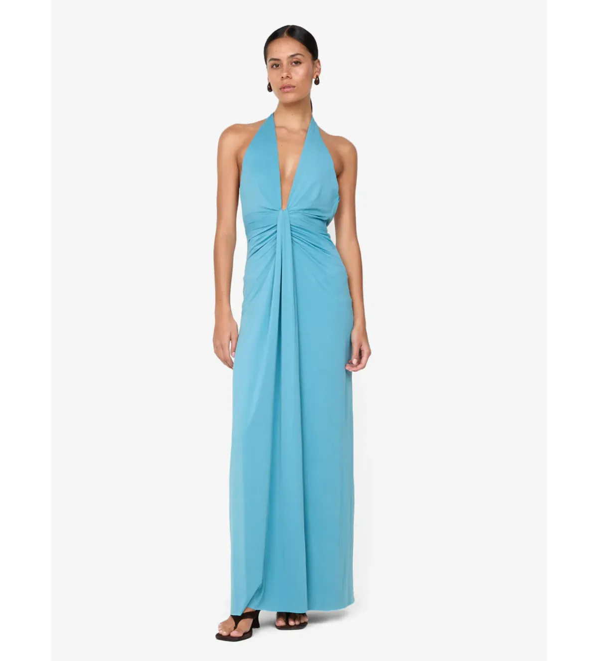 Bec & Bridge Tillie Drape Maxi Dress in Deep Seafoam Size AU8 for rent on The Volte - main image
