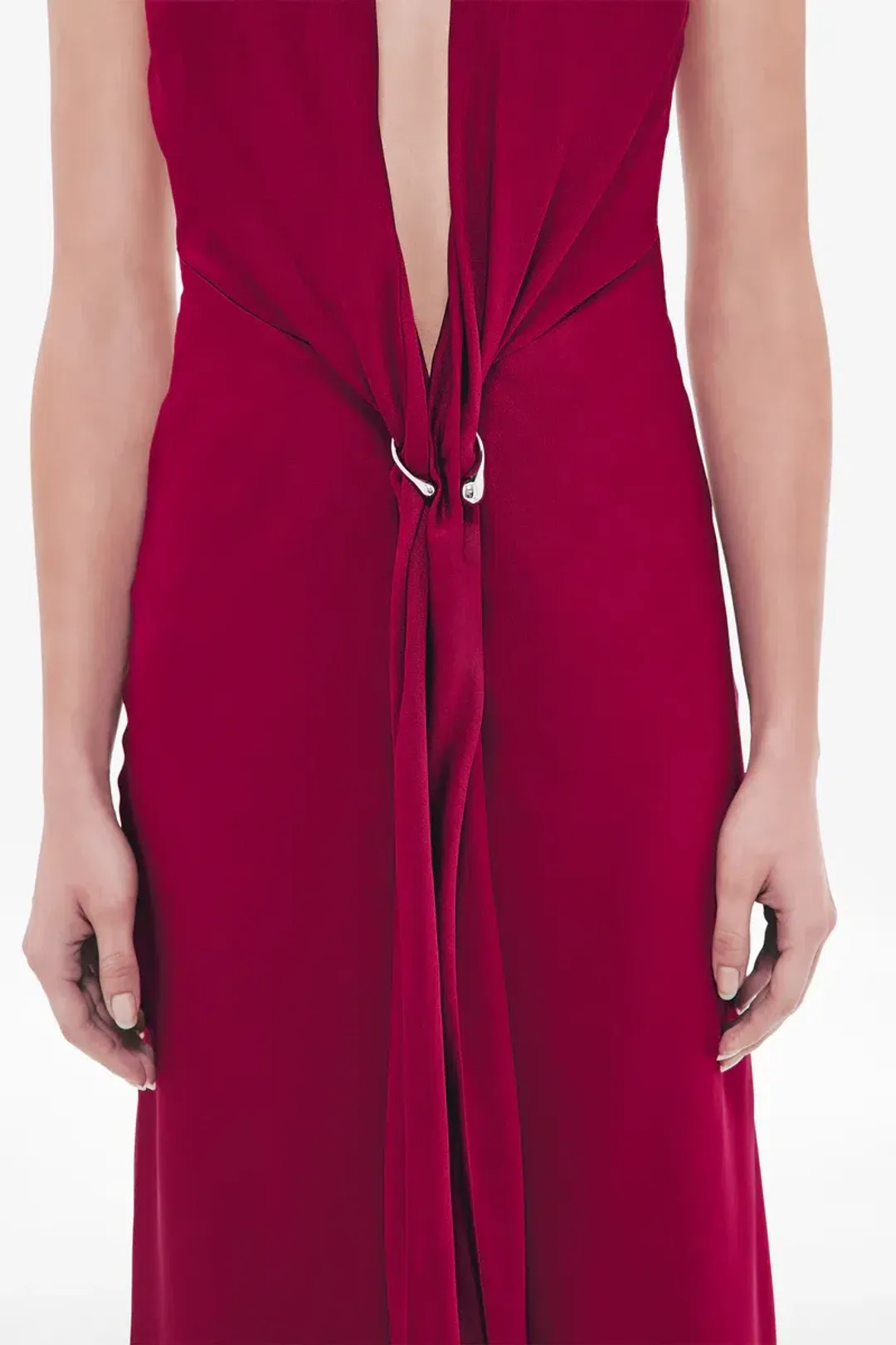 Misha, The Donna Satin Dress, Jester Red, size 10 for rent on The Volte - main image