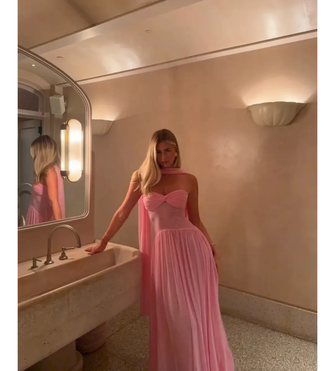 Raphaella Santana Ophelia Dress in Pink Size XS/AU6 for rent on The Volte - main image