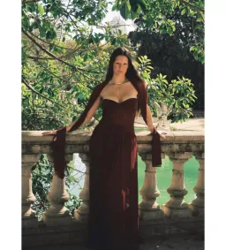Raphaella Santana Ophelia Dress in Burgundy Size M/AU10 for rent on The Volte - image 1