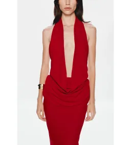 Misha Vanessa Jersey Maxi Dress in Cherry Size XS/AU6 for rent on The Volte - image 4