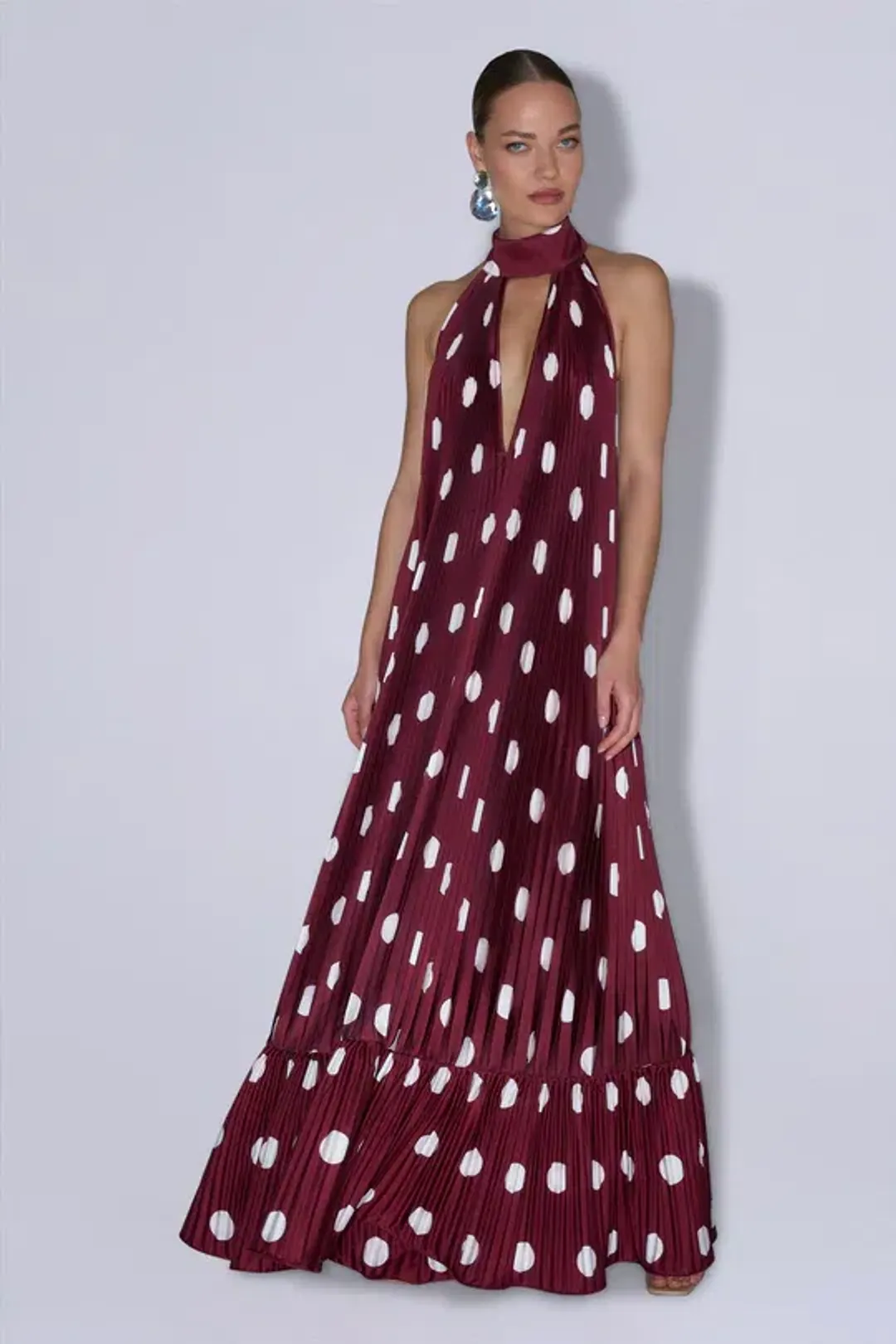 Lidee Libertie Gown Polka Wine Size 10 for rent on The Volte - main image