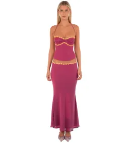 I Am Delilah Jemima Set in Wine Size XS/AU6 for rent on The Volte - image 1