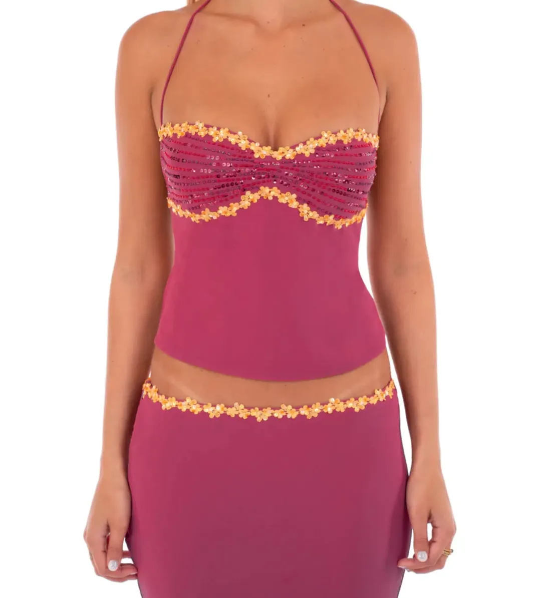 I Am Delilah Jemima Set in Wine Size S/AU8 for rent on The Volte - main image