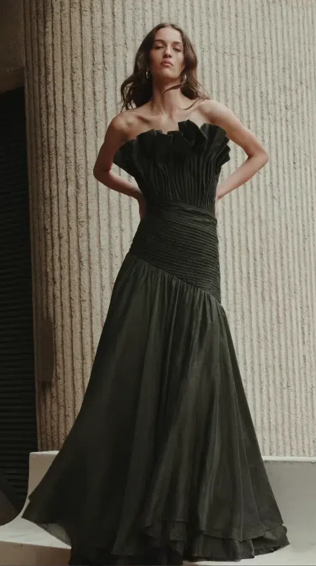 Aje Aquiline Gown in Hunter Green Size 12 for rent on The Volte - main image