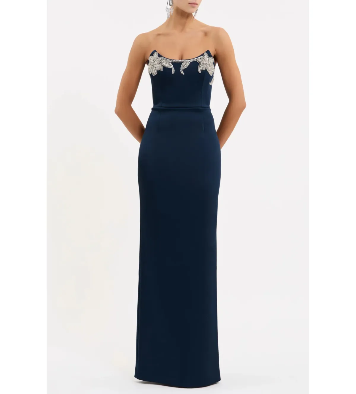 Rebecca Vallance Lessa Strapless Gown Navy Size 6 for rent on The Volte - main image