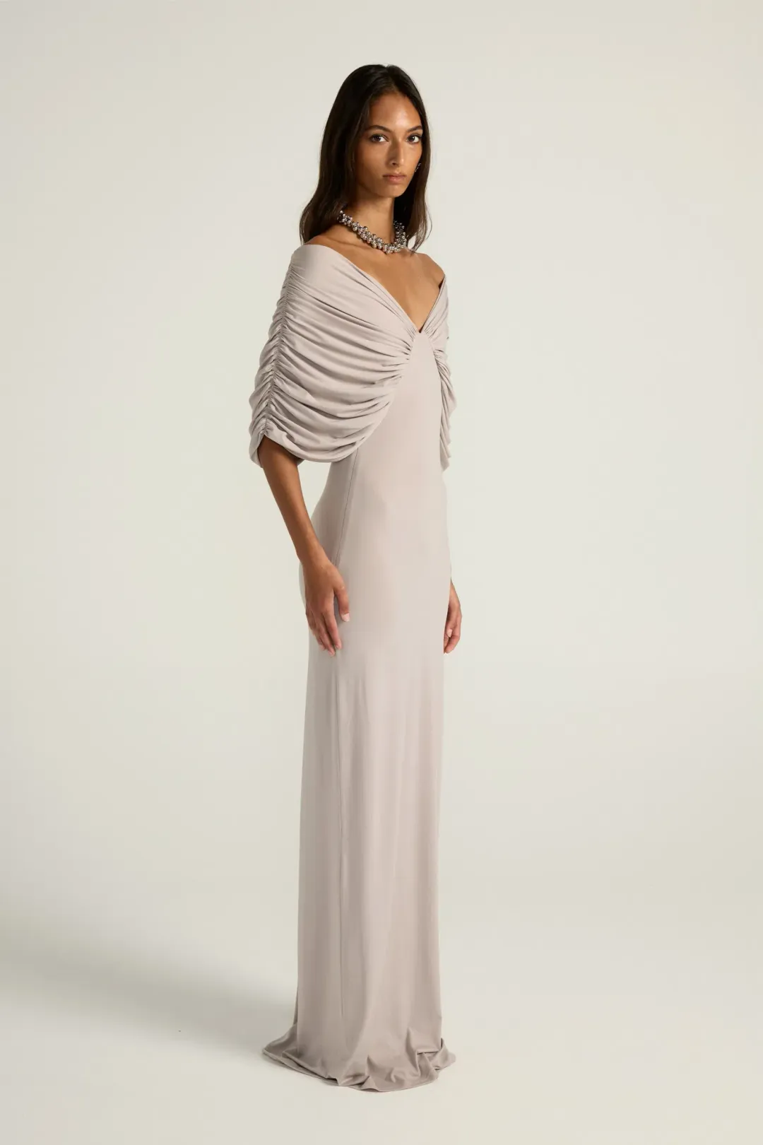 Ance Gria Neve Maxi Dress in Silver Grey Size M / AU 10 for rent on The Volte - main image