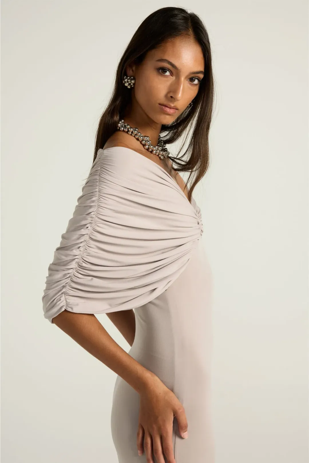 Ance Gria Neve Maxi Dress in Silver Grey Size S / AU 8 for rent on The Volte - main image
