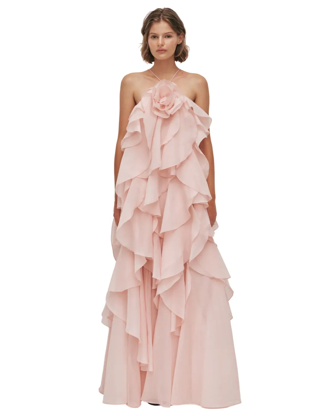 Aje Pandorea Layered Maxi Dress Pastel Pink Size 12 for rent on The Volte - main image