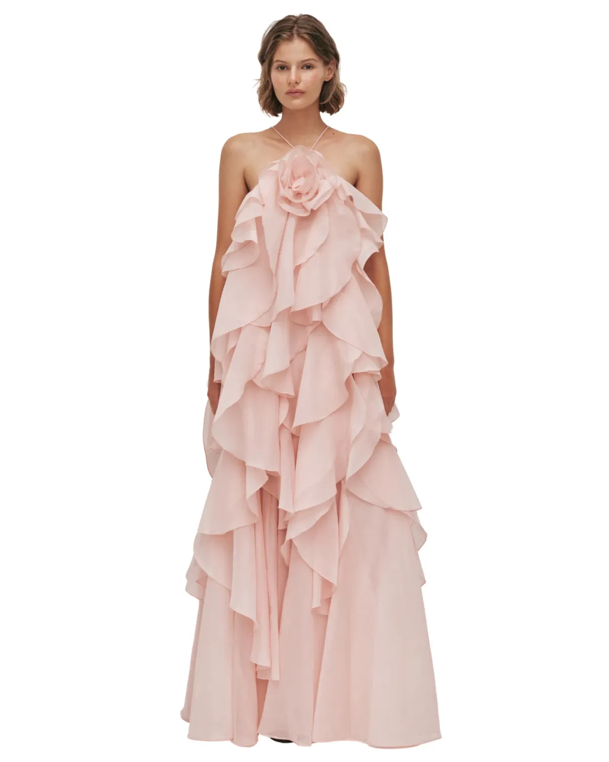 Aje Pandorea Layered Maxi Dress Pastel Pink Size 12 for rent on The Volte - main image