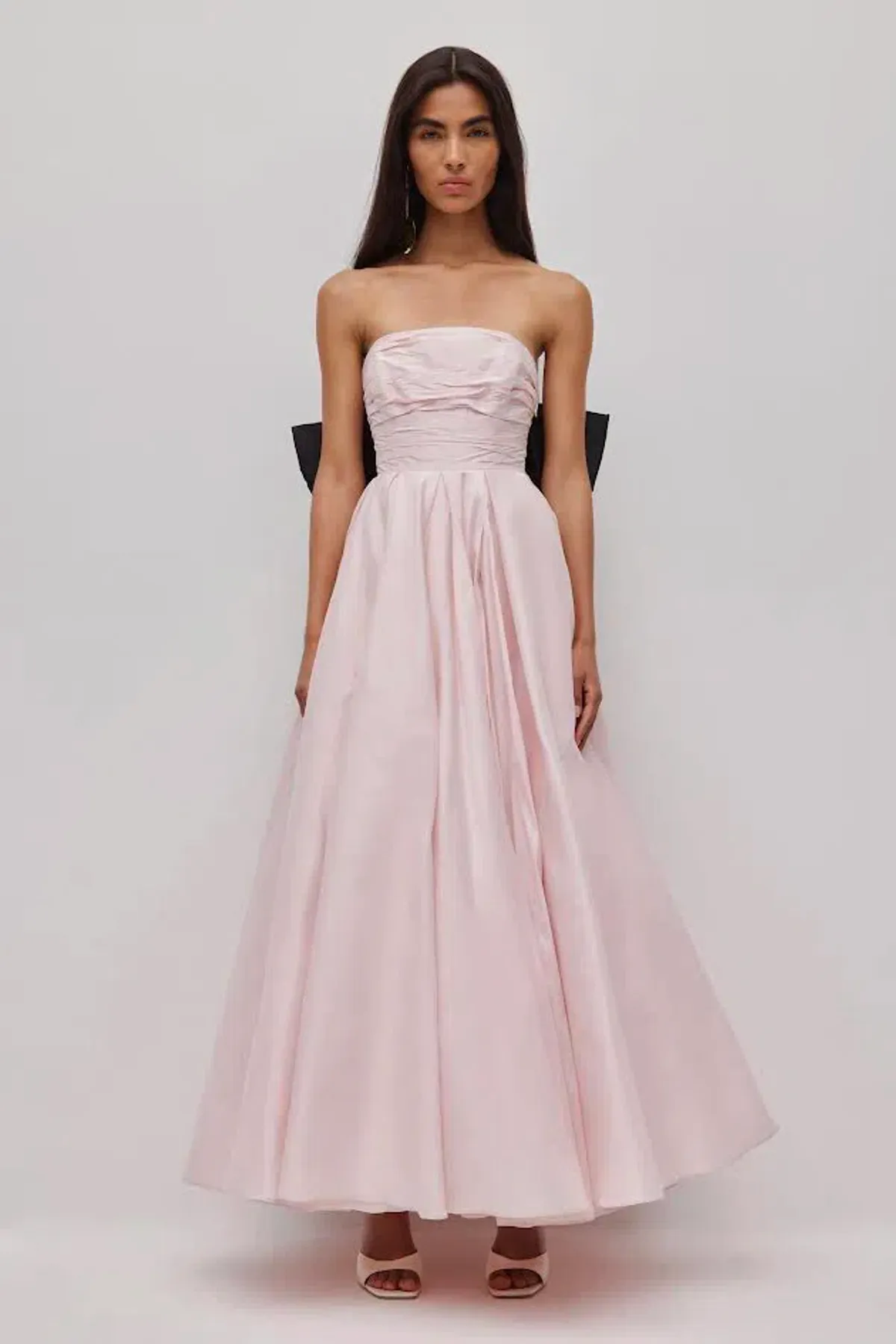 💕 New AJE Thea Bow Gown in Pink Tint & Black- Size 12 AU Maxi Dress 💕 for rent on The Volte - main image