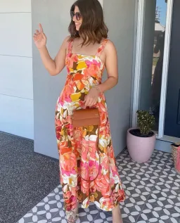 ✨ ACLER Tate Midi Dress Size AU 12 / US 8 - Pink Bouquet Floral Linen ✨ for rent on The Volte - image 3