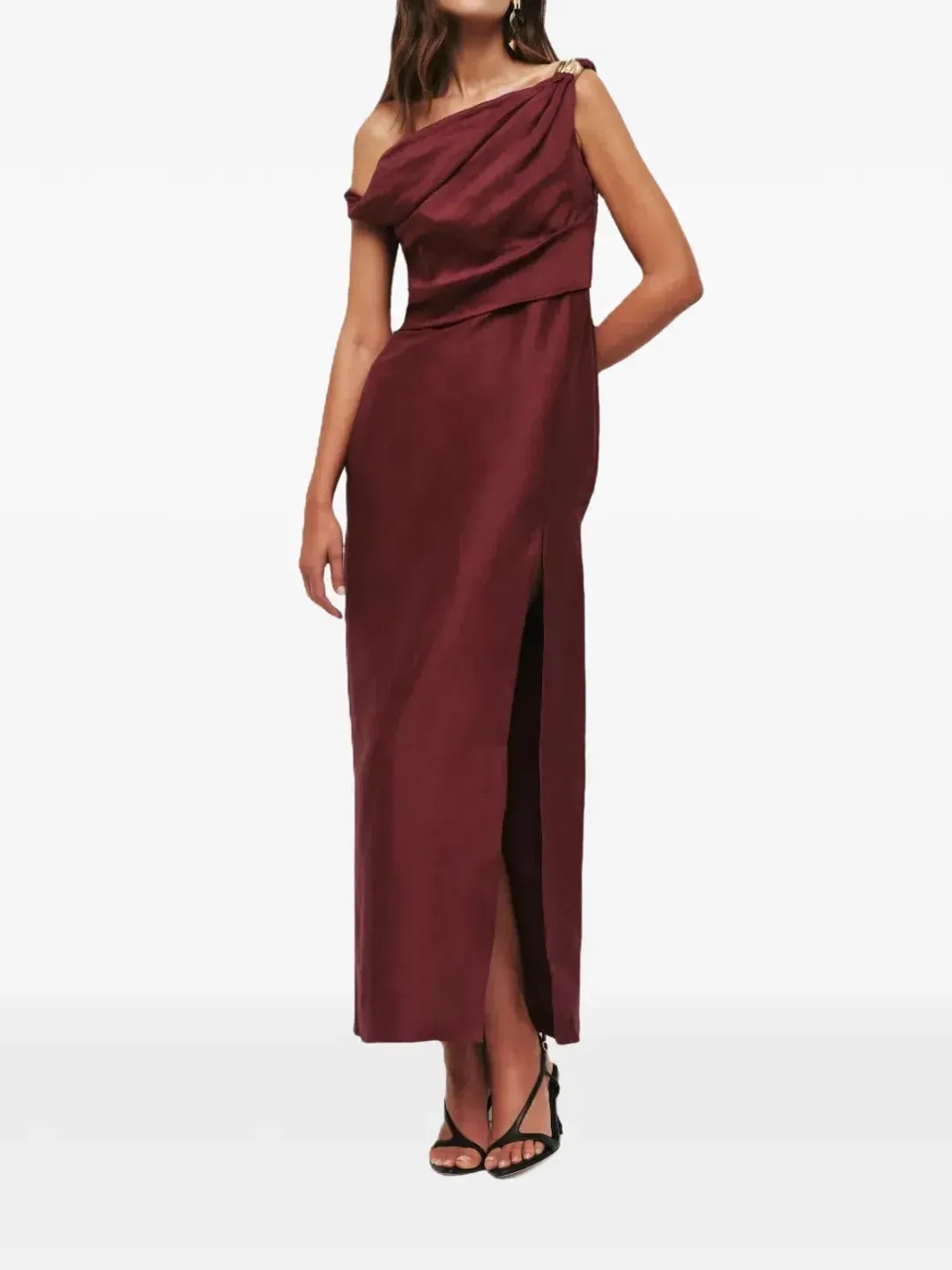 ❤️ New AJE Bridget Midi Dress – Plum Red – Size 8 (AU) ❤️ for rent on The Volte - main image