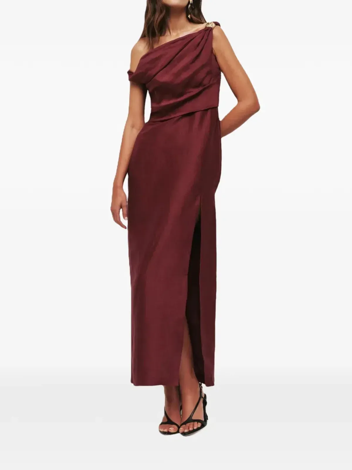 ❤️ New AJE Bridget Midi Dress – Plum Red – Size 8 (AU) ❤️ for rent on The Volte - main image