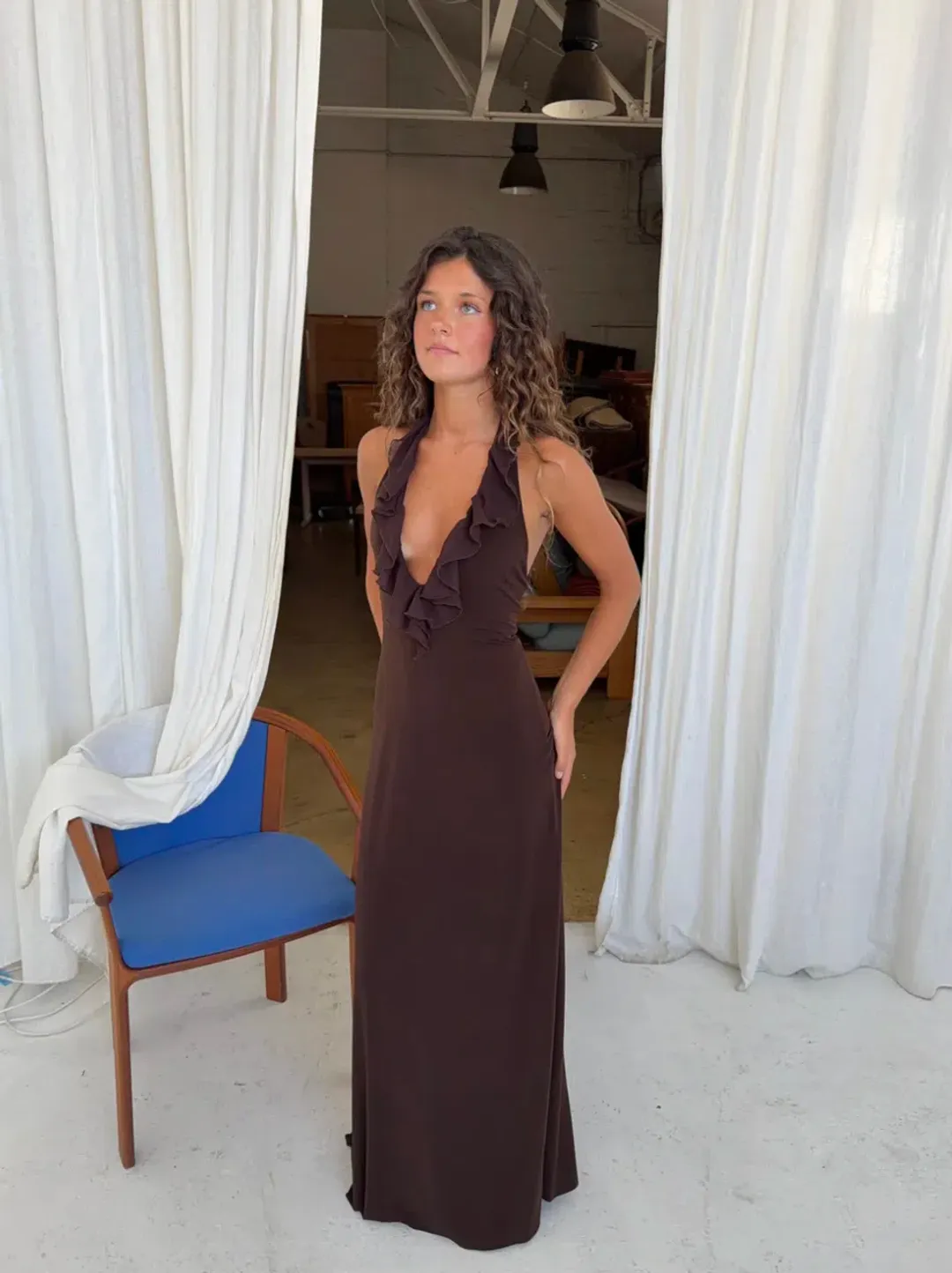 La Marie, VANESSA DRESS, Maxi, Brown, Size XS/S for rent on The Volte - main image